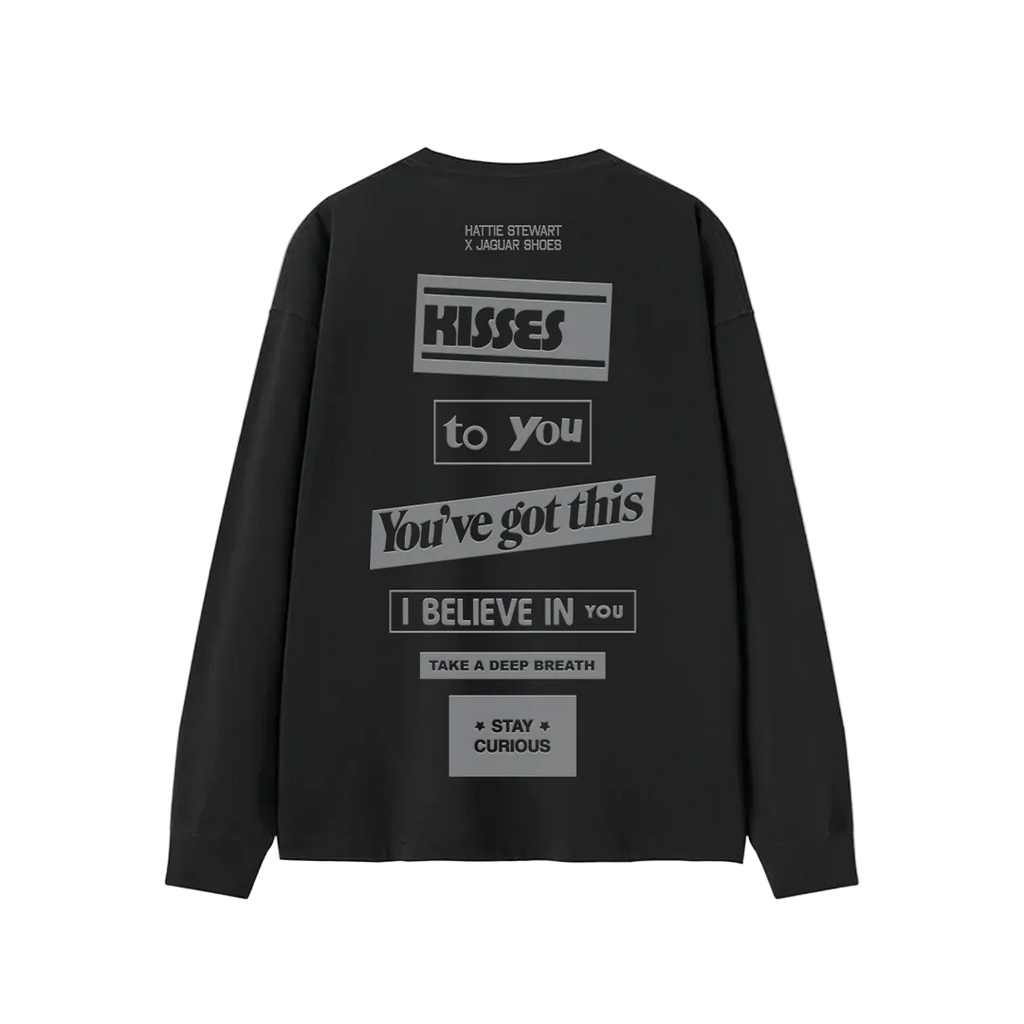 HATTIE STEWART X JAGUARSHOES Kisses Long Sleeve T Shirt - Black